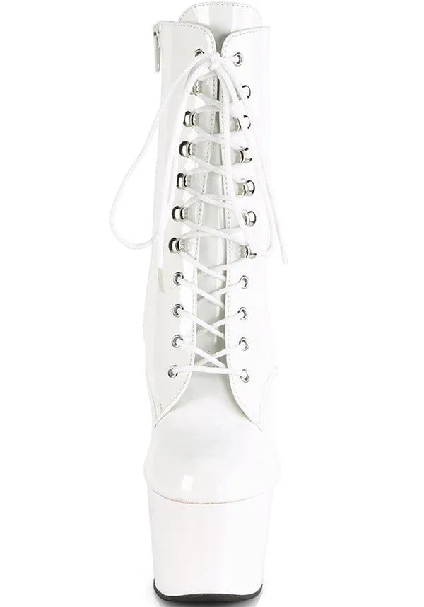 ADORE-1020 [White Patent] | PLATFORM BOOTS [PREORDER]