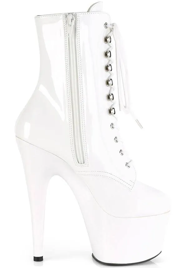 ADORE-1020 [White Patent] | PLATFORM BOOTS [PREORDER]