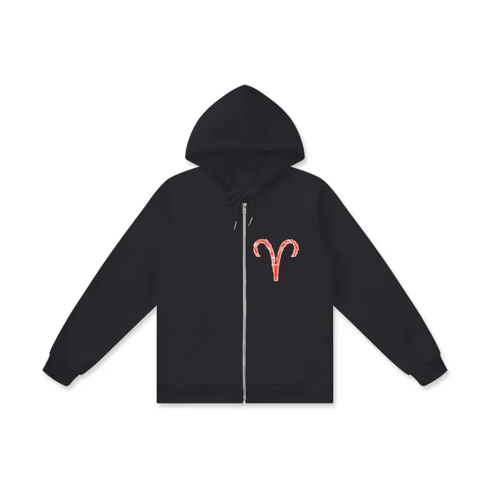 Aries Men's Cotton Zip Hoodie