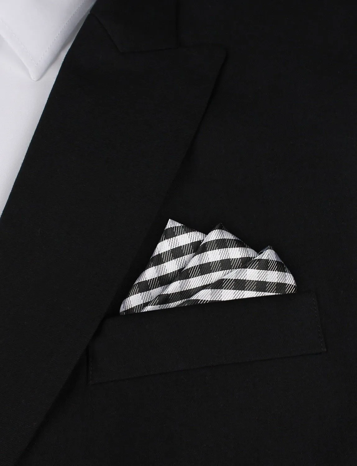 Black Gingham Pocket Square