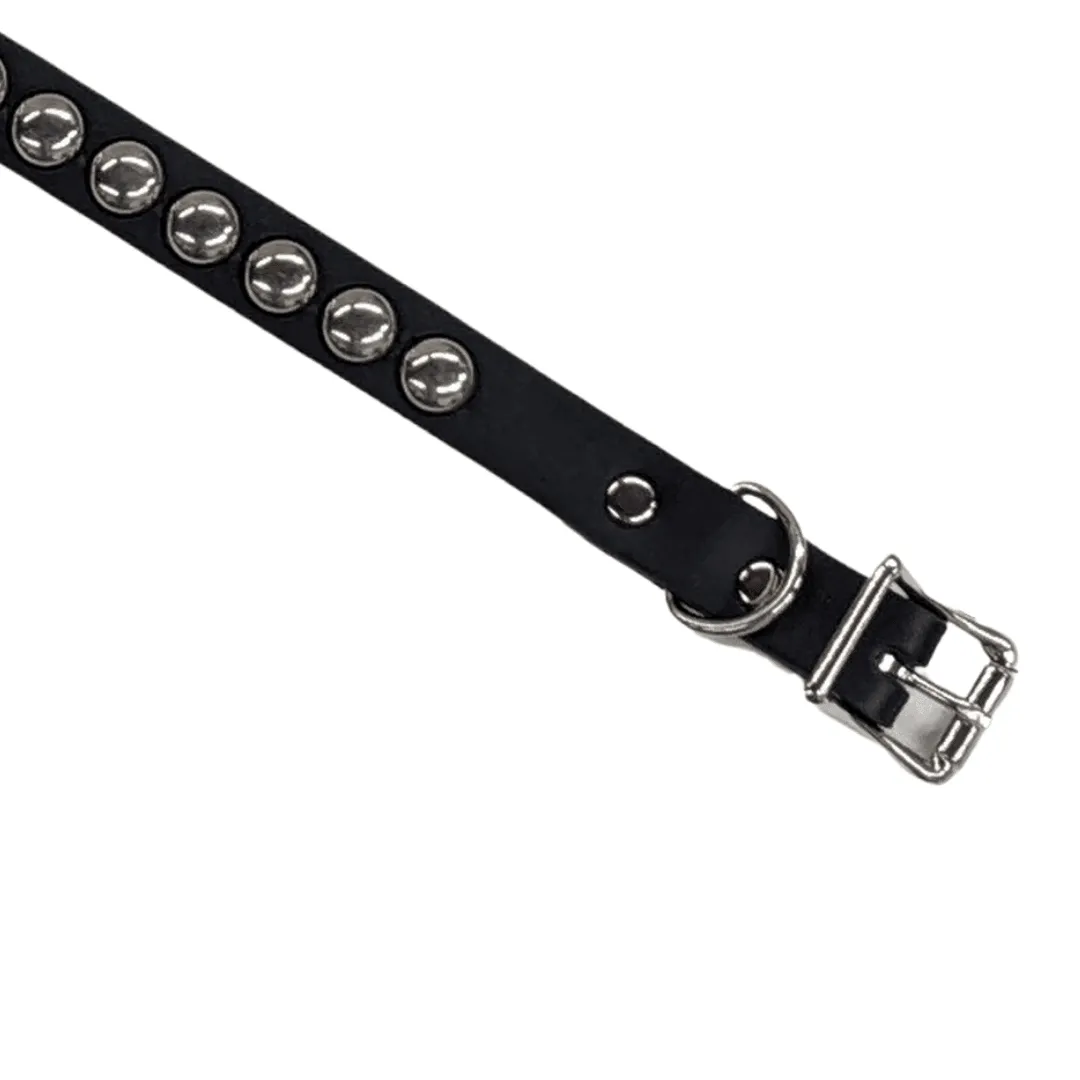 Black Leather 3/4" Choker with 1/2" Round Studs