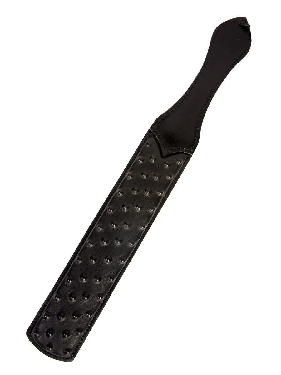 Black Long Leather Paddle with Studs