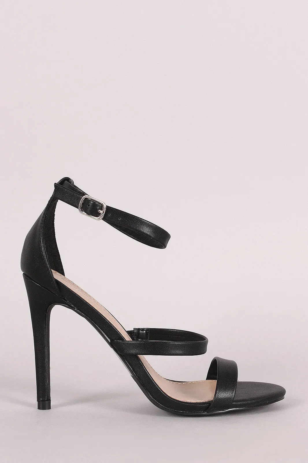 Breckelle Open Toe Triple-Strap Heels