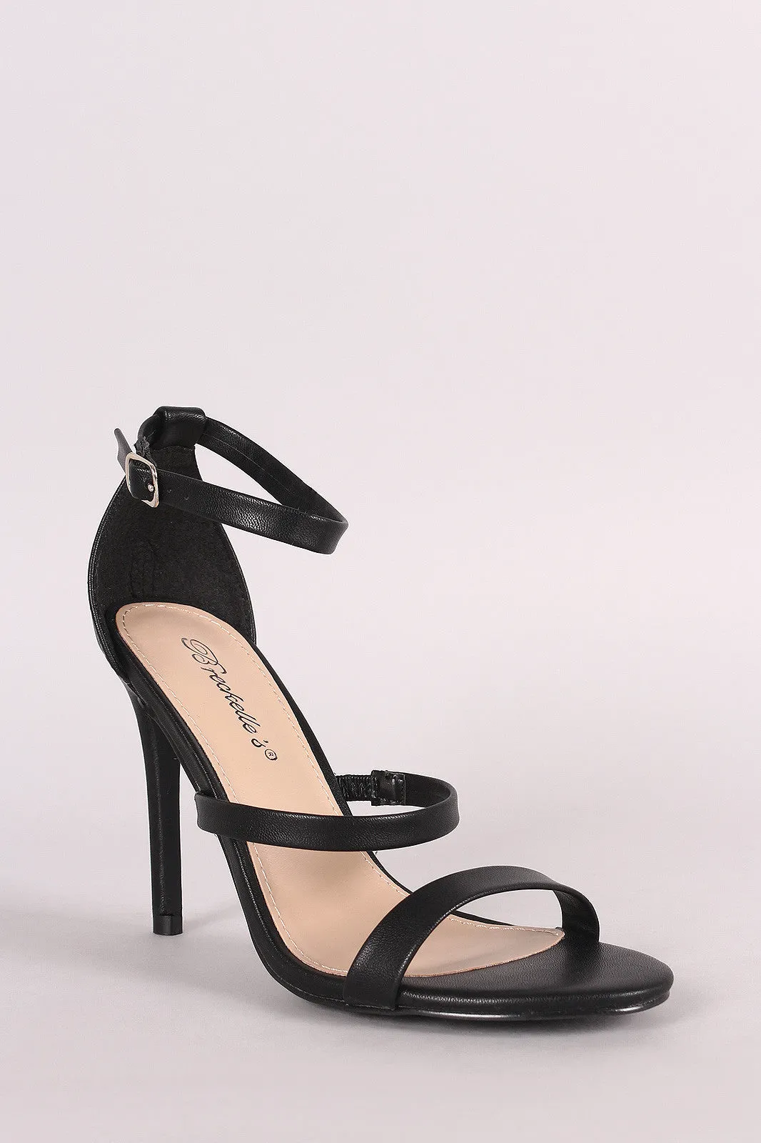 Breckelle Open Toe Triple-Strap Heels