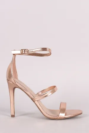 Breckelle Open Toe Triple-Strap Heels