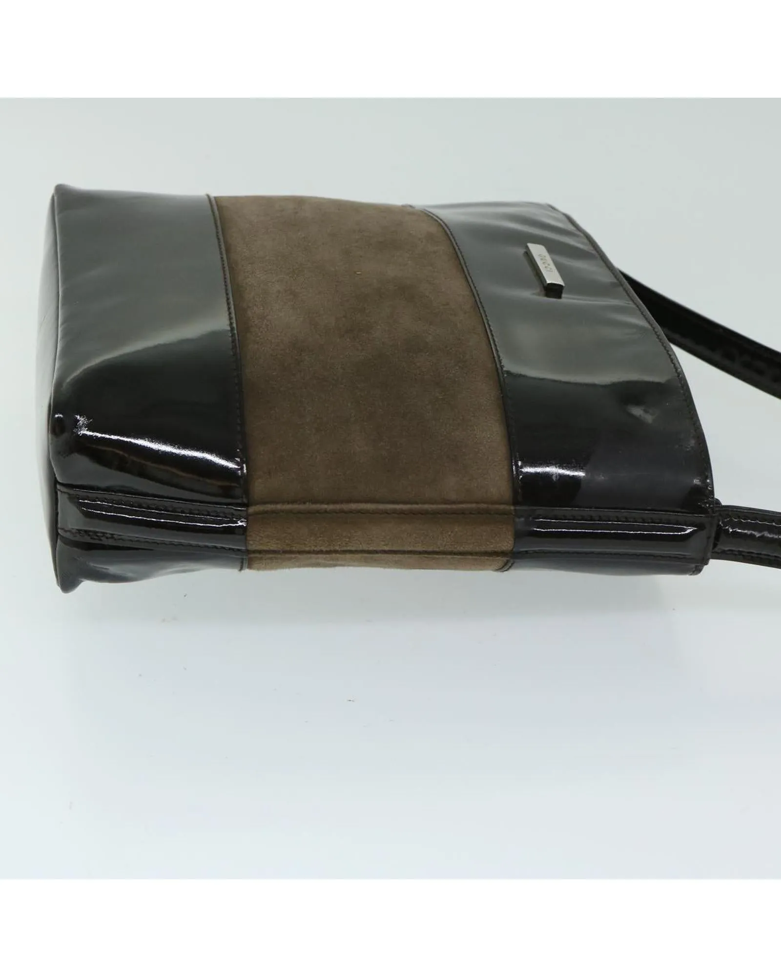 Brown Patent Leather Shoulder Bag