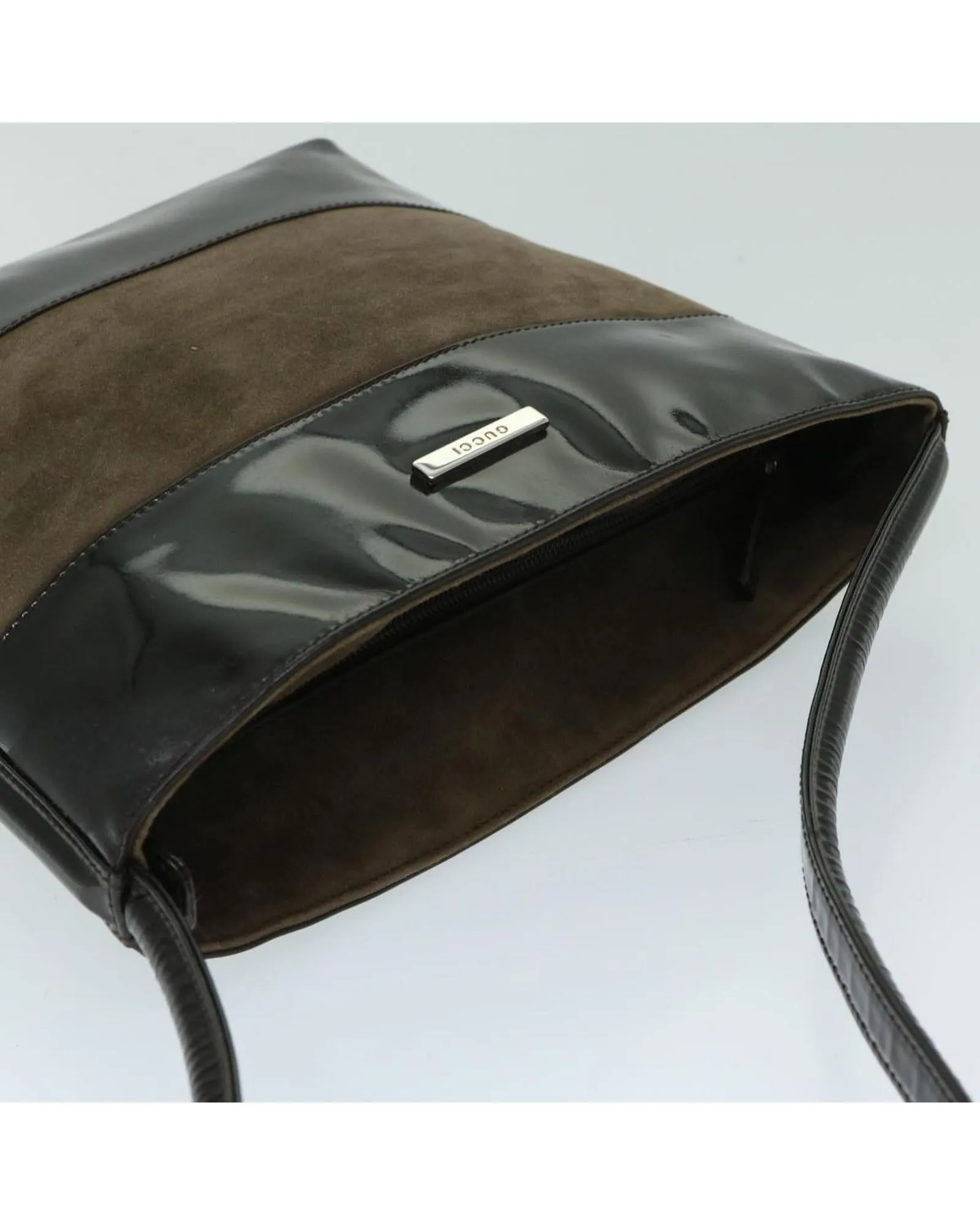 Brown Patent Leather Shoulder Bag