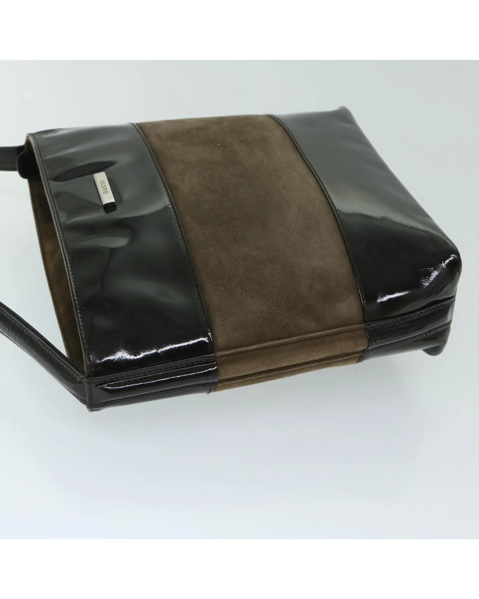 Brown Patent Leather Shoulder Bag