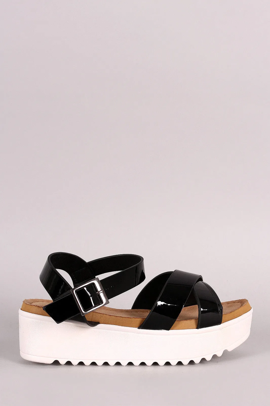 Crisscross Open Toe Flatform Sandal