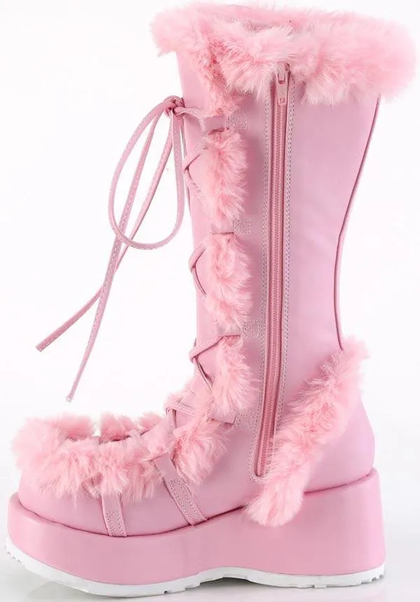 CUBBY-311 [Baby Pink Vegan Leather] | PLATFORM BOOTS [PREORDER]