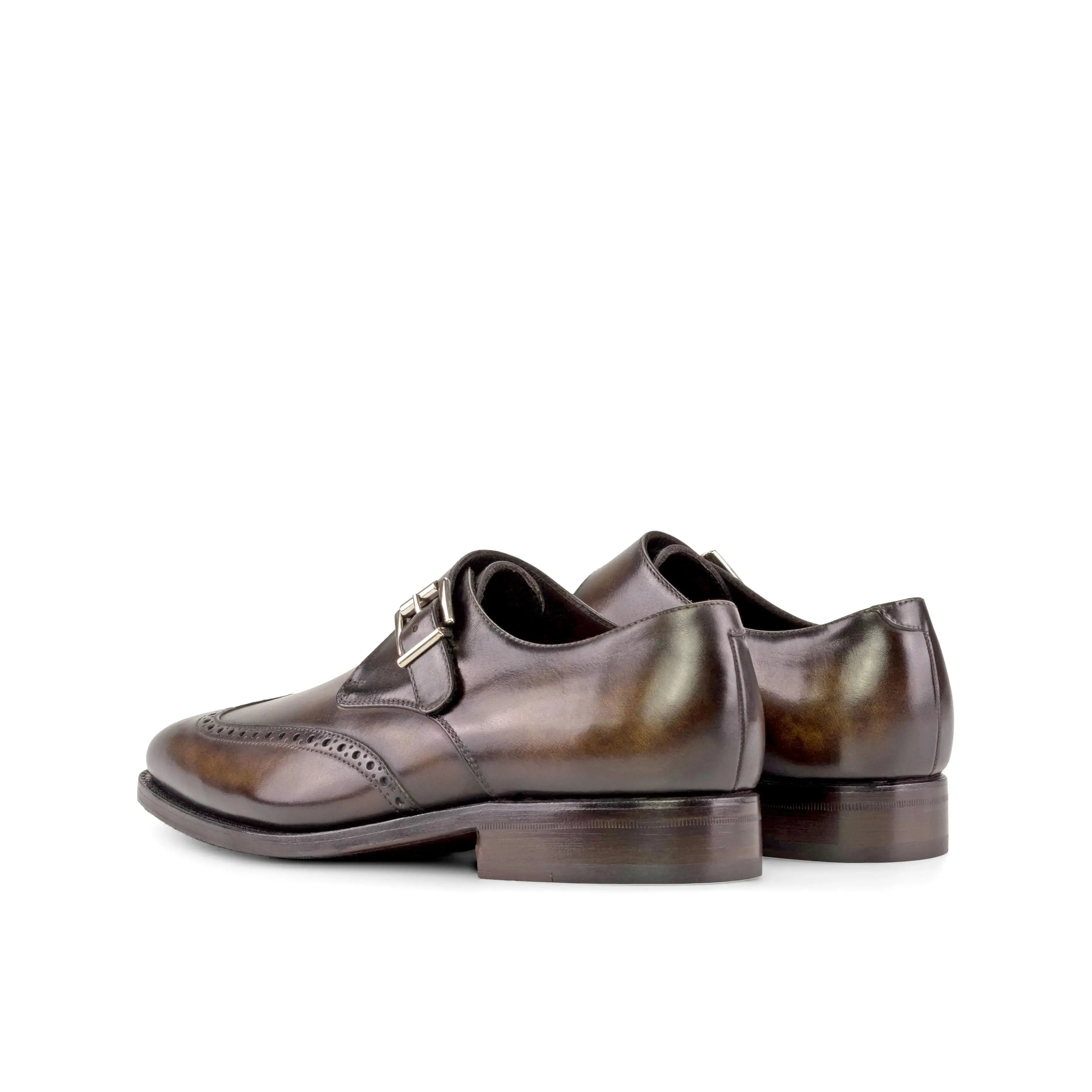 DapperFam Brenno in Tobacco Men's Hand-Painted Patina Single Monk