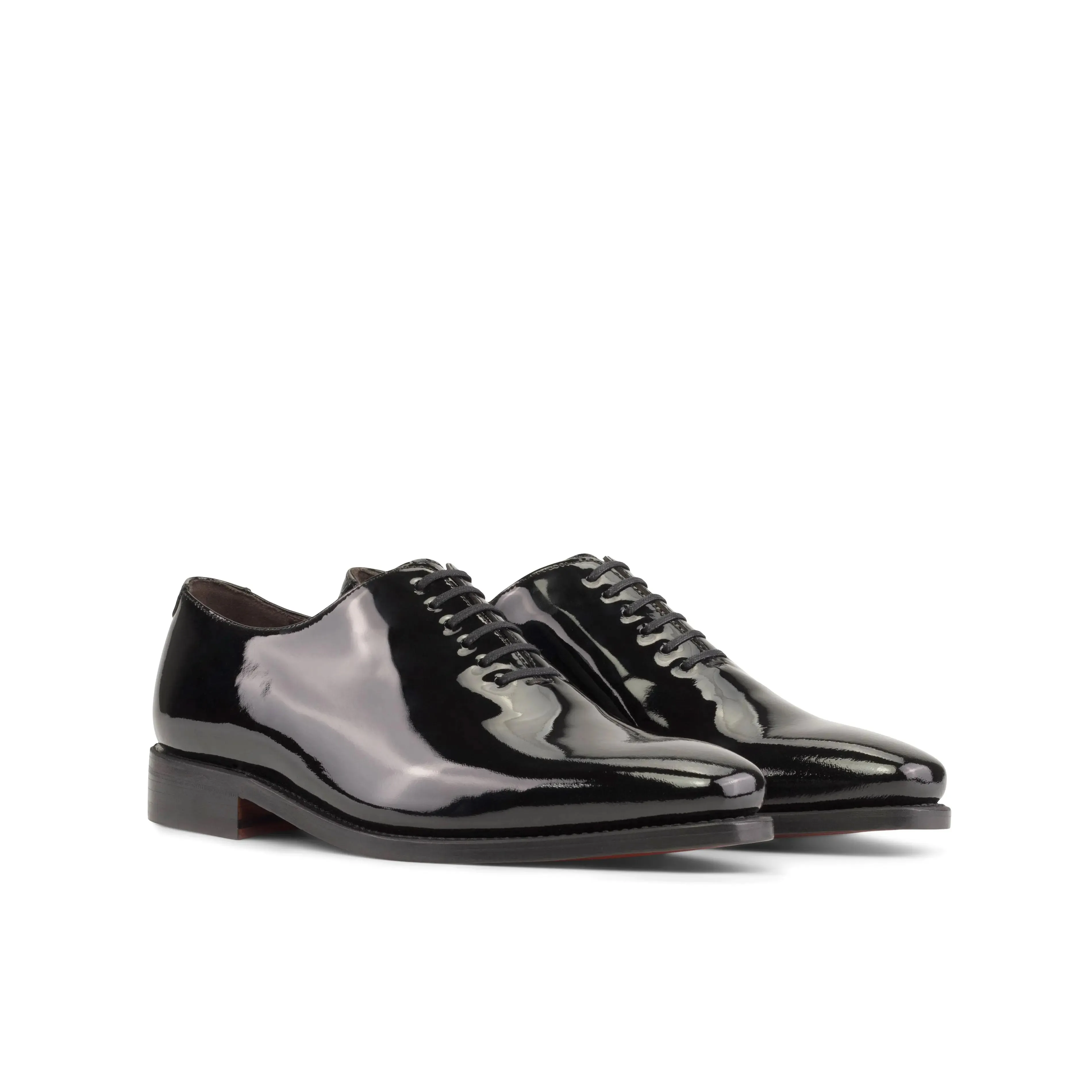 DapperFam Giuliano in Black Men's Patent Leather Whole Cut