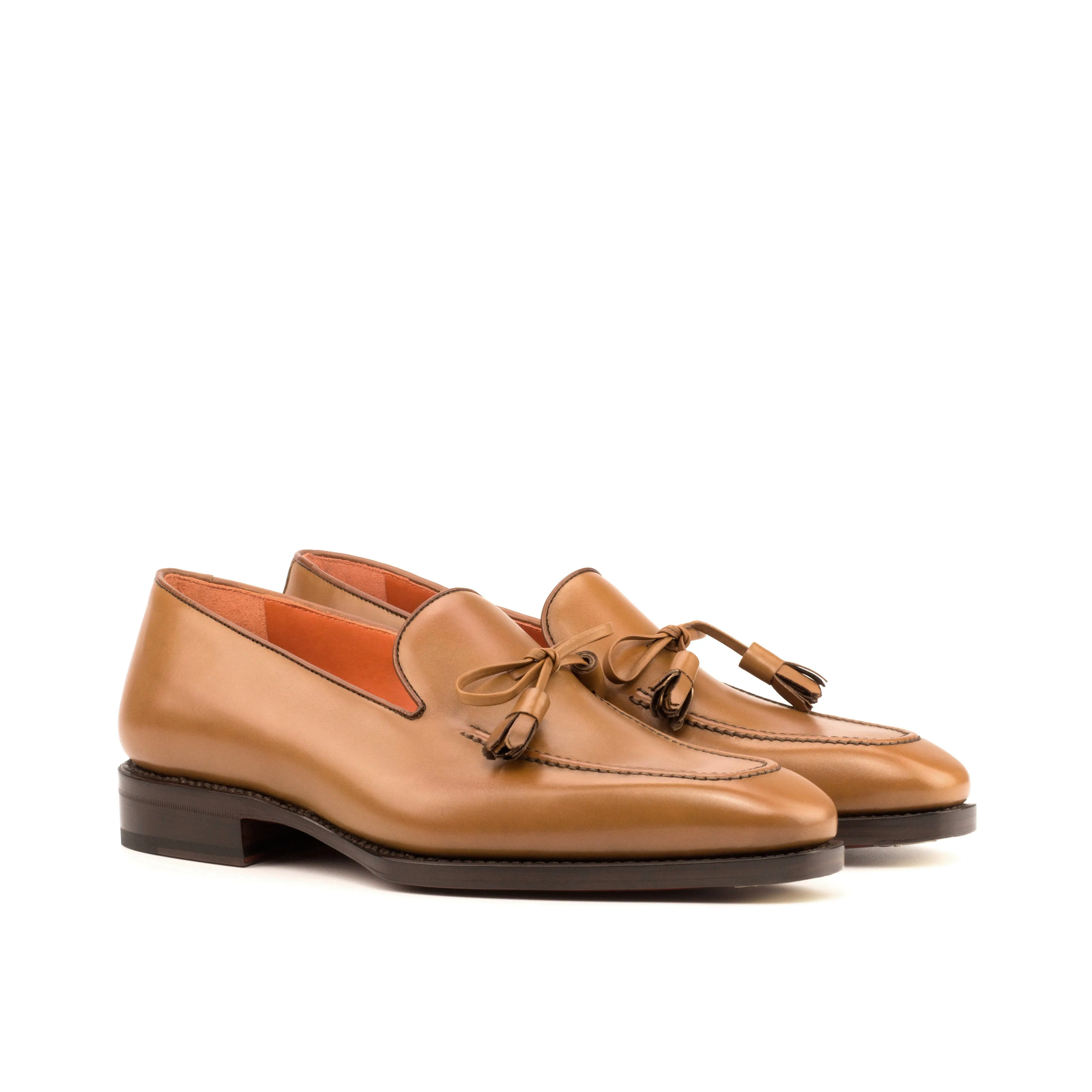 DapperFam Luciano in Cognac / Med Brown Men's Italian Leather Loafer