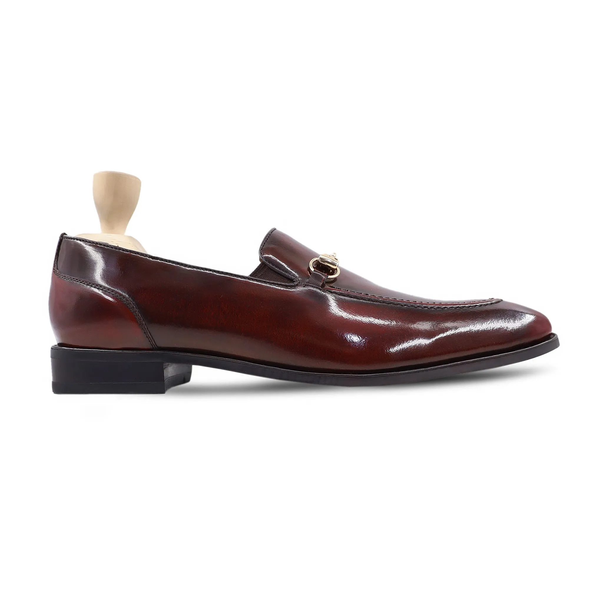 Draven - Men's Oxblood Patina Box Leather High Shine Loafer