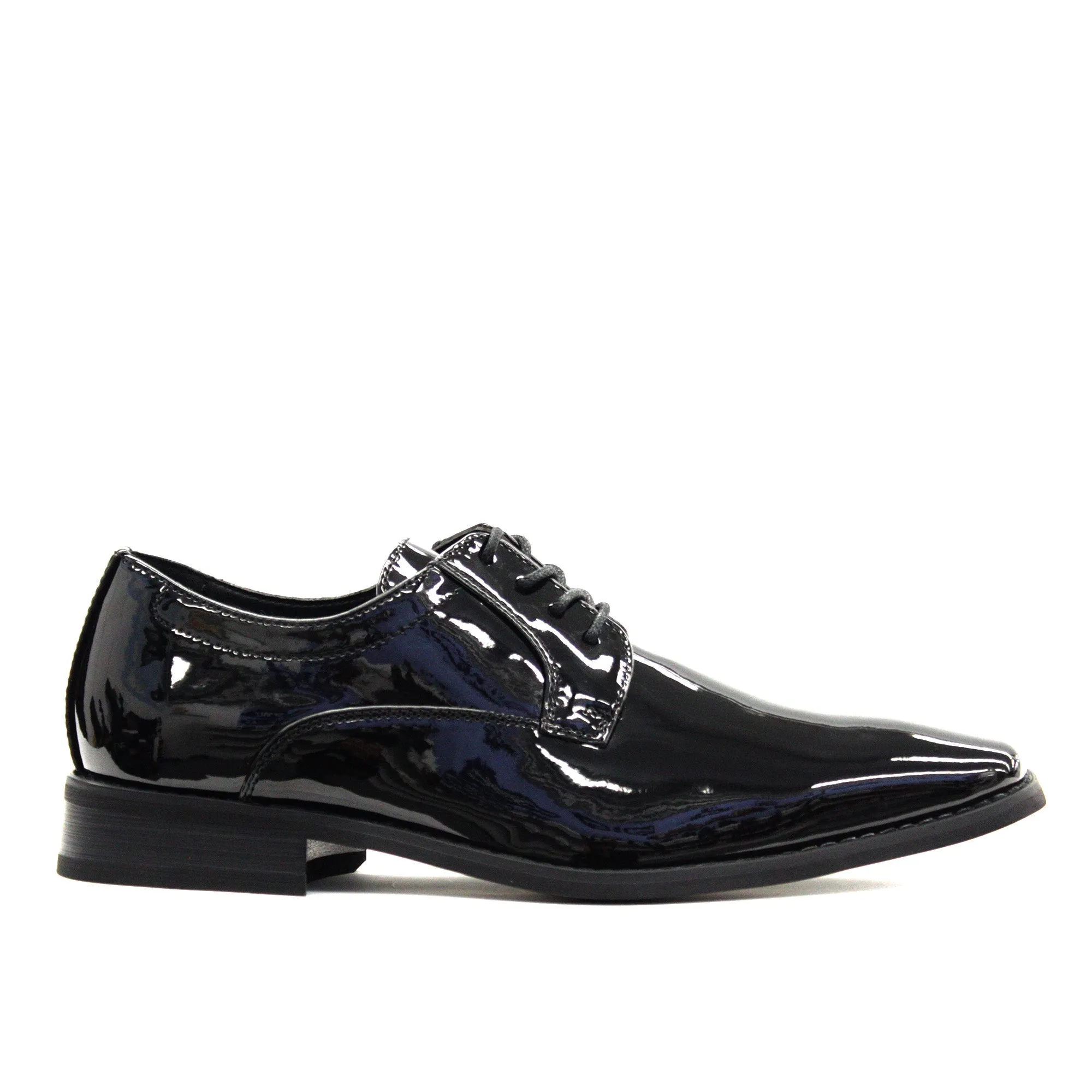 FARANZI,PLAIN TOE-LACE UP-SHOES-F4692-BLACK