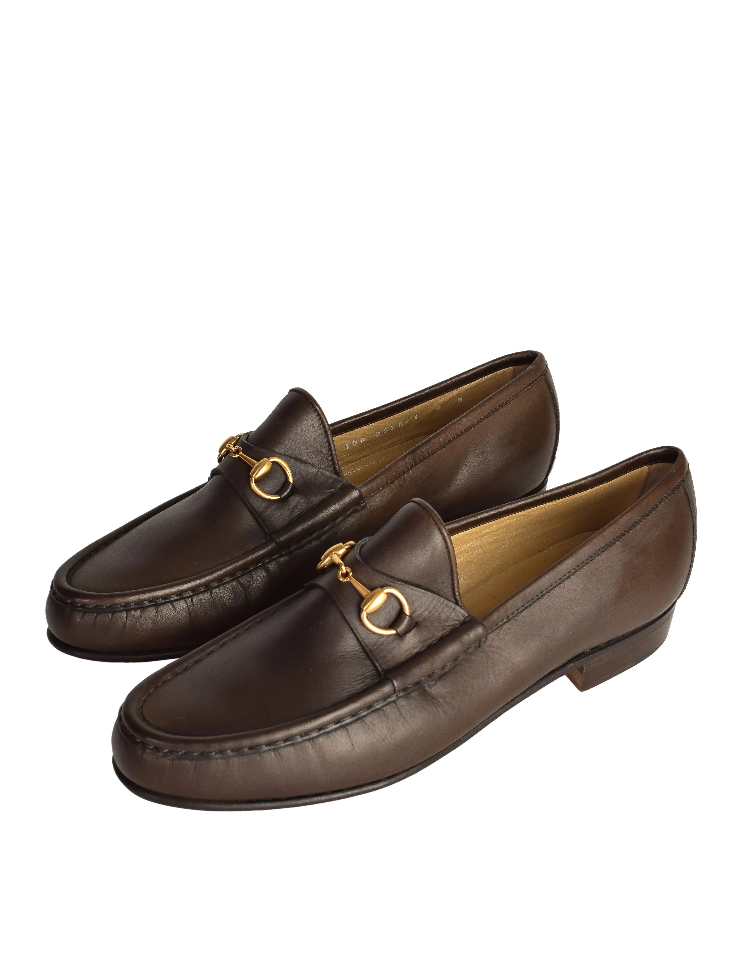 Gucci Vintage Brown Leather Horsebit Moccasin Loafer Shoes