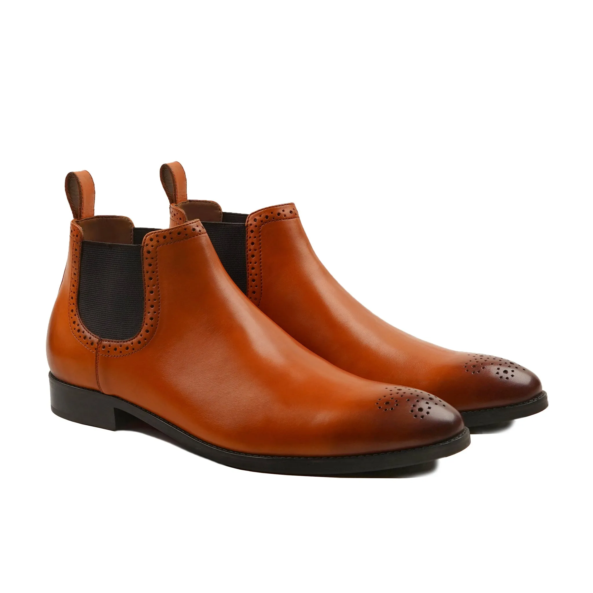 Hammako - Men's Burnished Tan Calf Leather Chelsea Boot