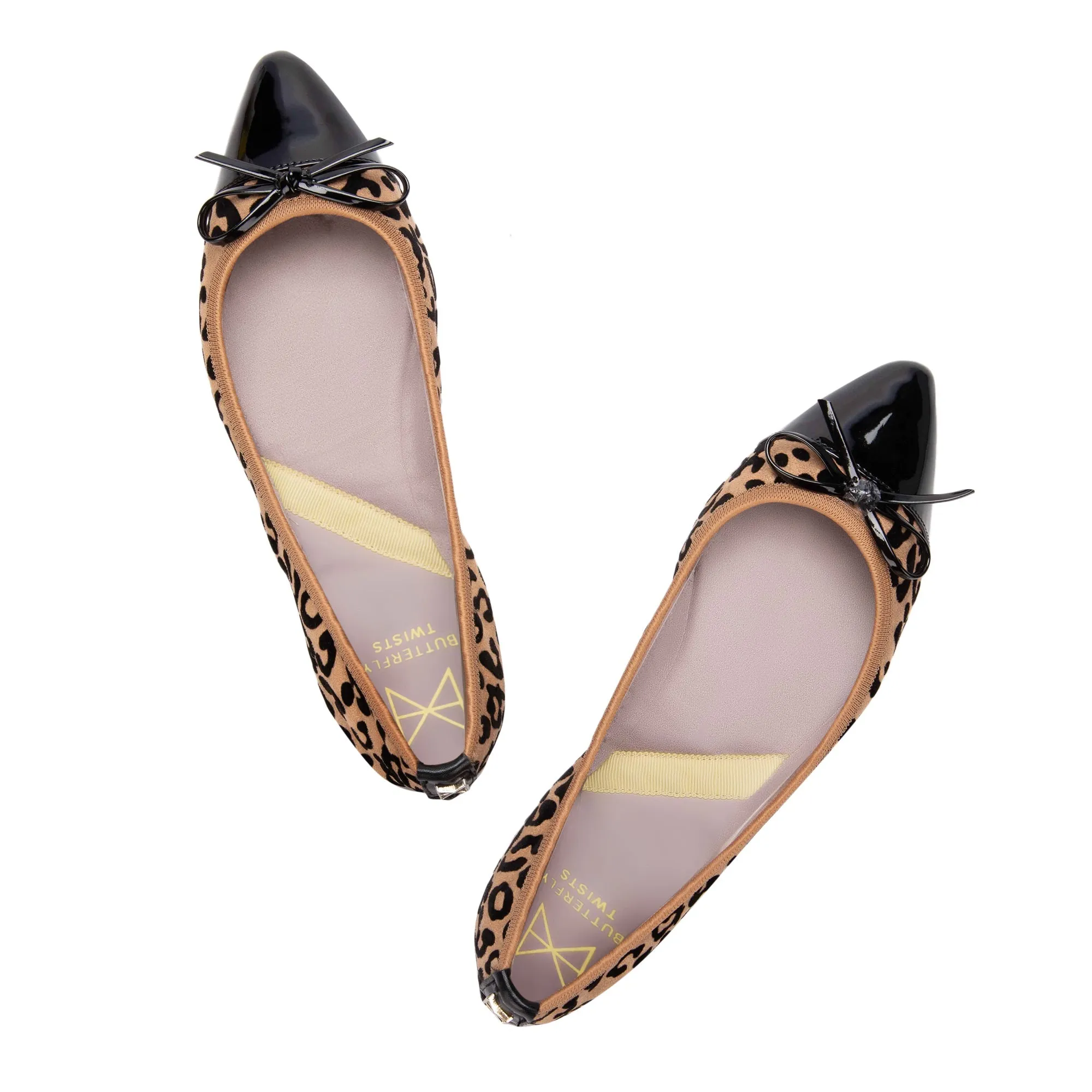 HOLLY Ballet Flat Shoes - Flocked Leopard