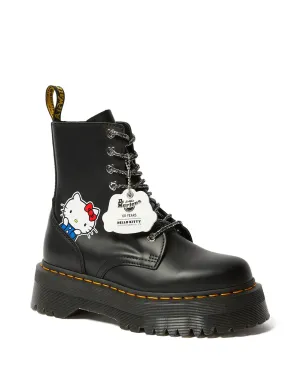 Jadon Hello Kitty Black Polished Smooth Platform Boots