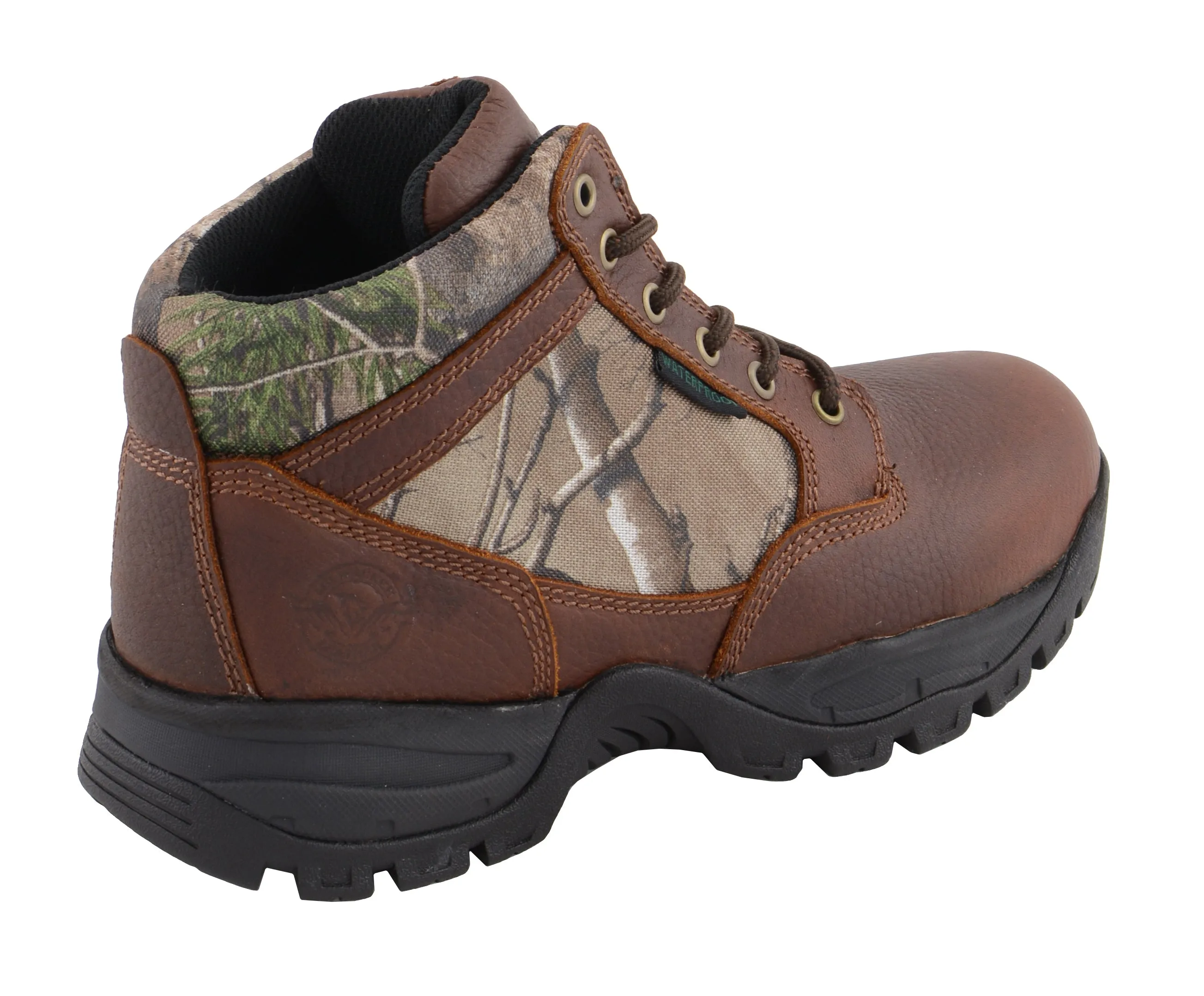 Men's Waterproof Brown Work Boot w/ Mossy Oak® Print