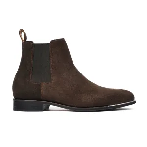 Mitsuru - Men's Dark Brown Kid Suede Chelsea Boot