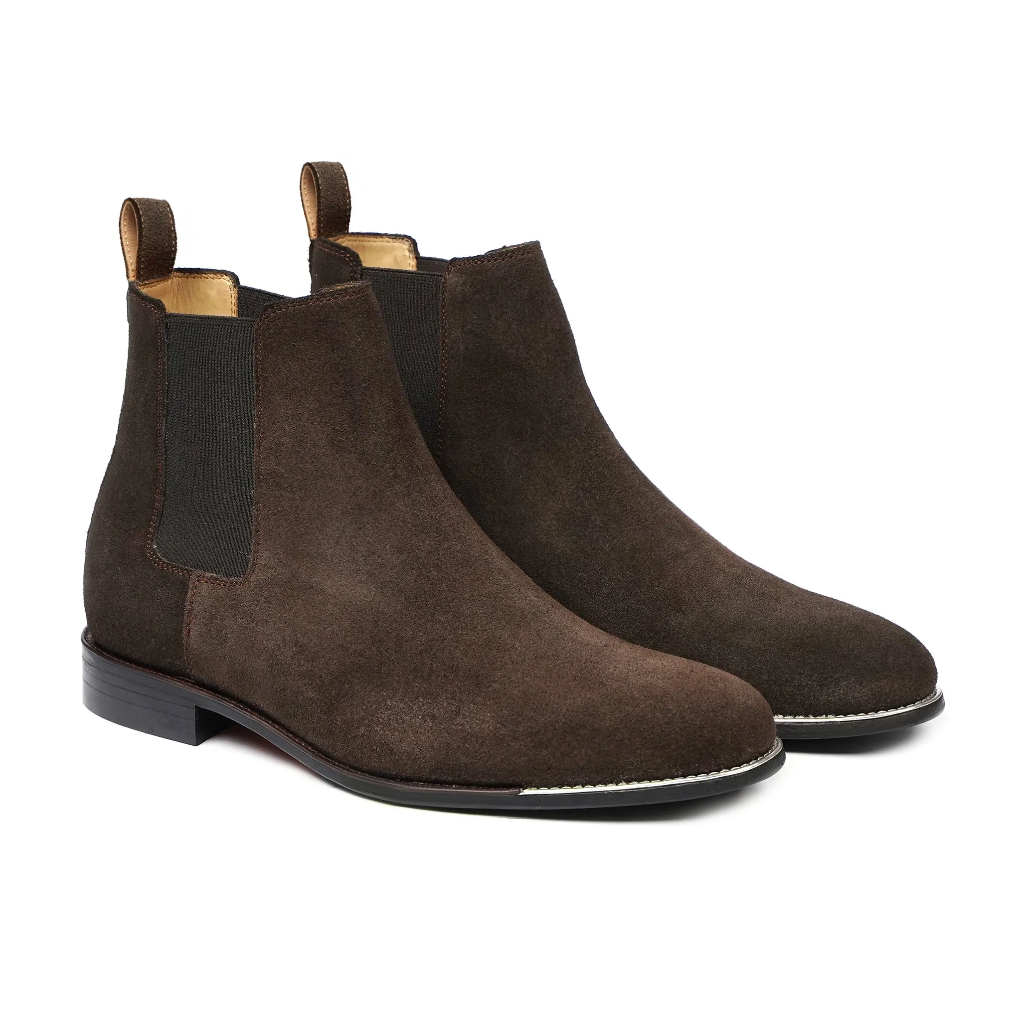 Mitsuru - Men's Dark Brown Kid Suede Chelsea Boot