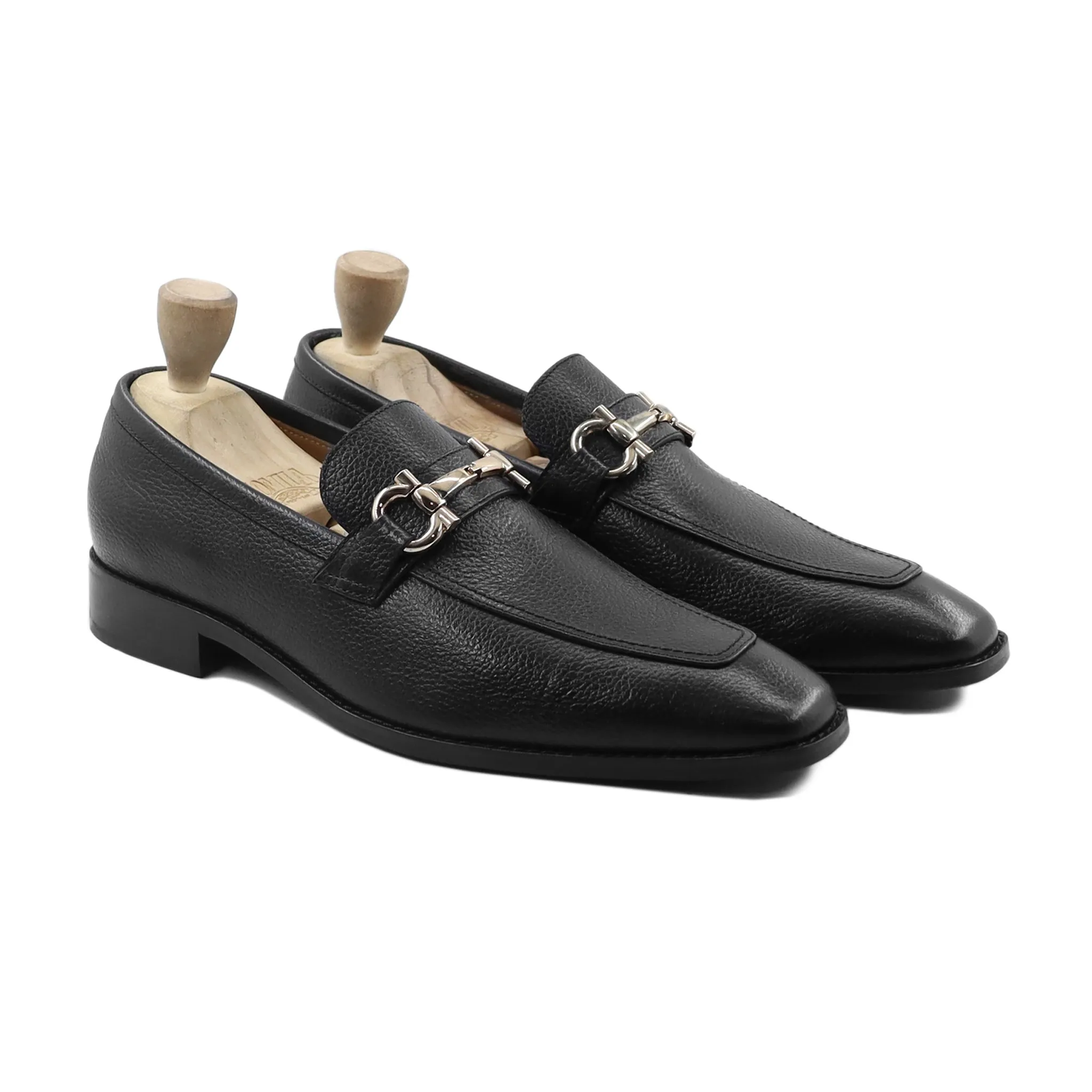 Naper - Men's Black Pebble Grain Leather Loafer