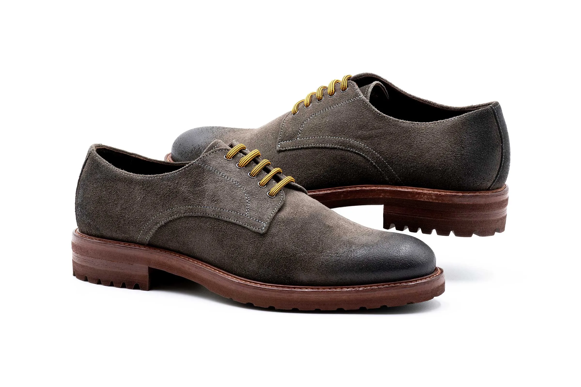 Napoli Italian Suede Plain Toe - Smoke