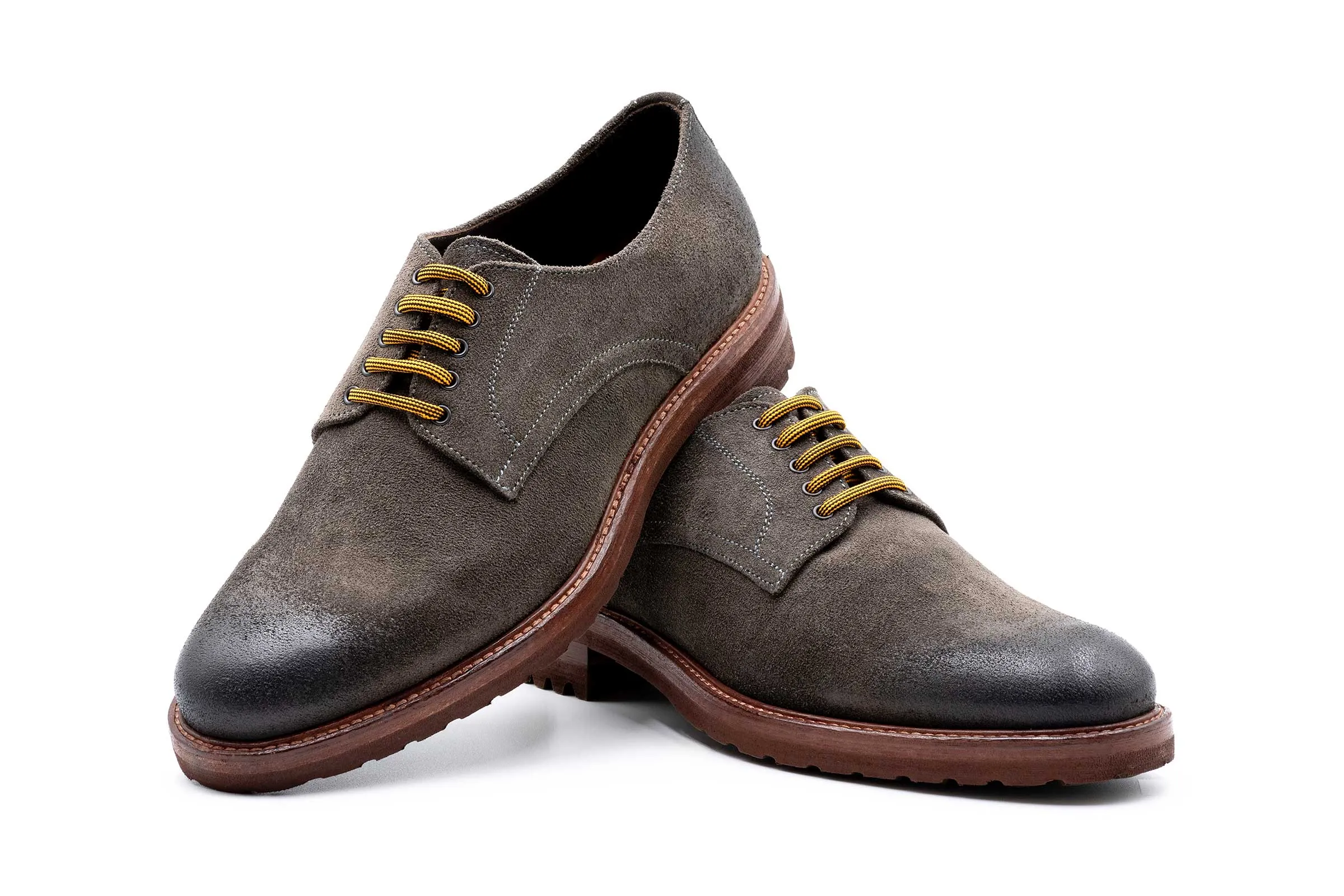 Napoli Italian Suede Plain Toe - Smoke