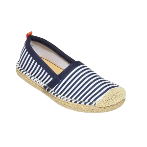 NAVY/WHITE MICROSTRIPE - KIDS BEACHCOMBER ESPADRILLE