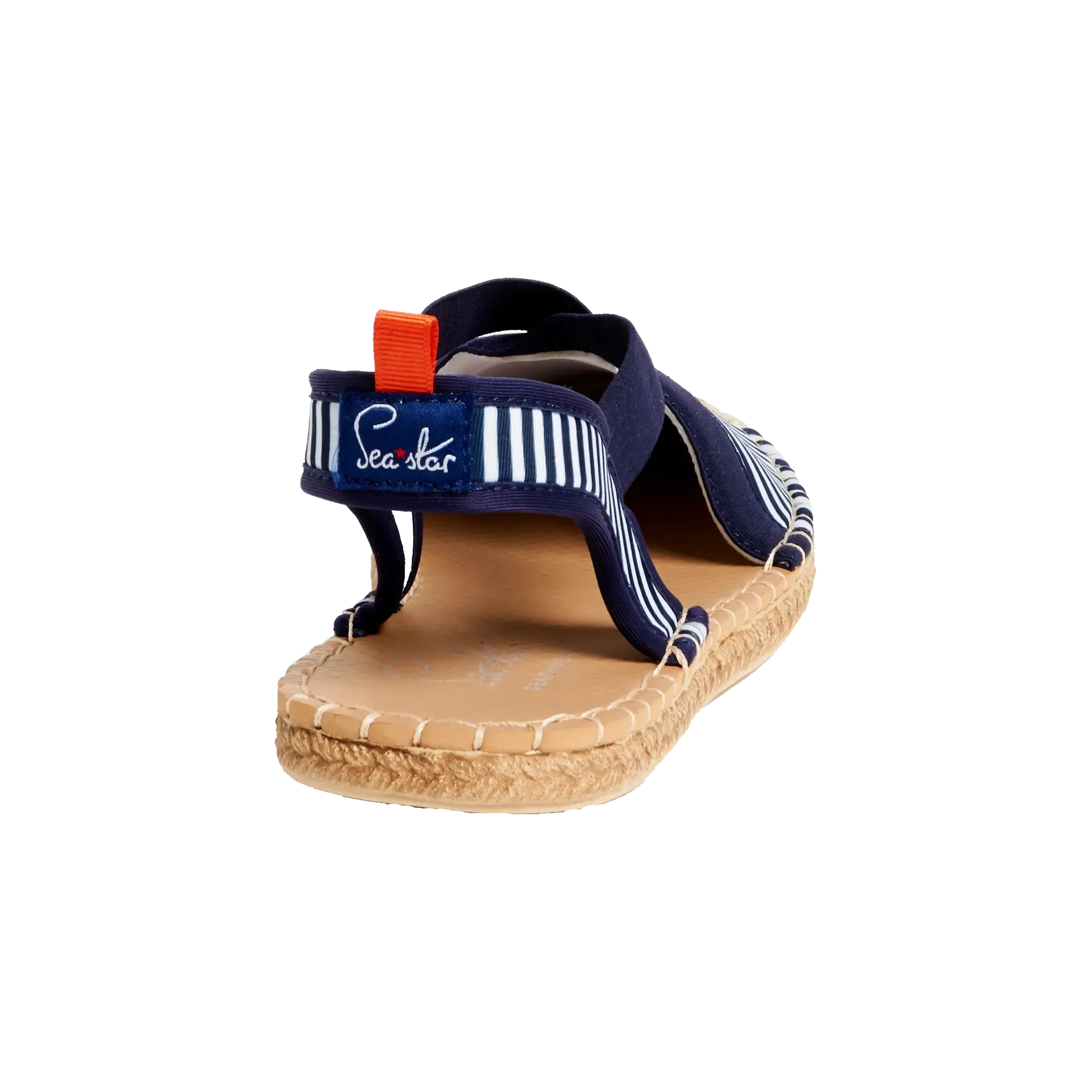 NAVY/WHITE MICROSTRIPE - WOMENS SEAFARER SLINGBACK