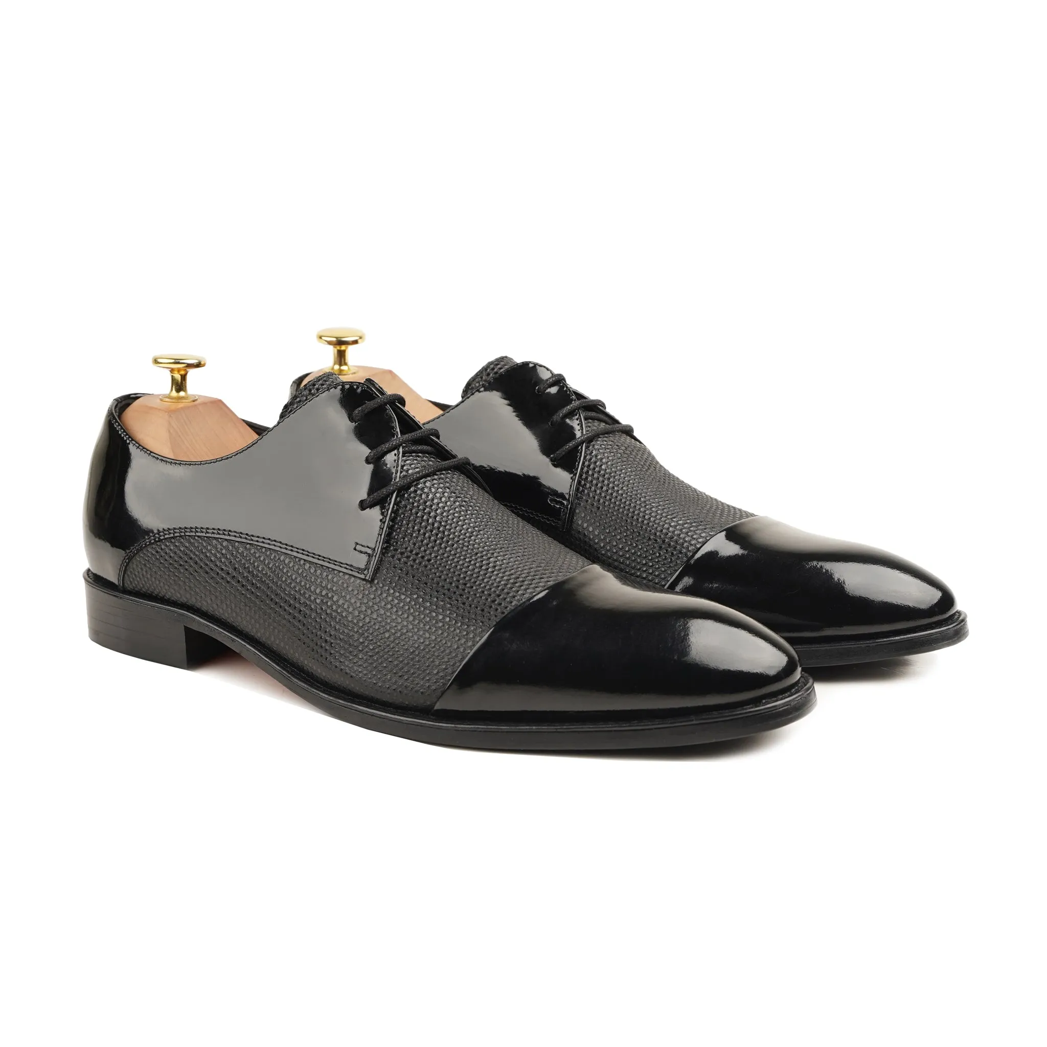 Newyork - Men's Black Patent Leather Derby Shoe