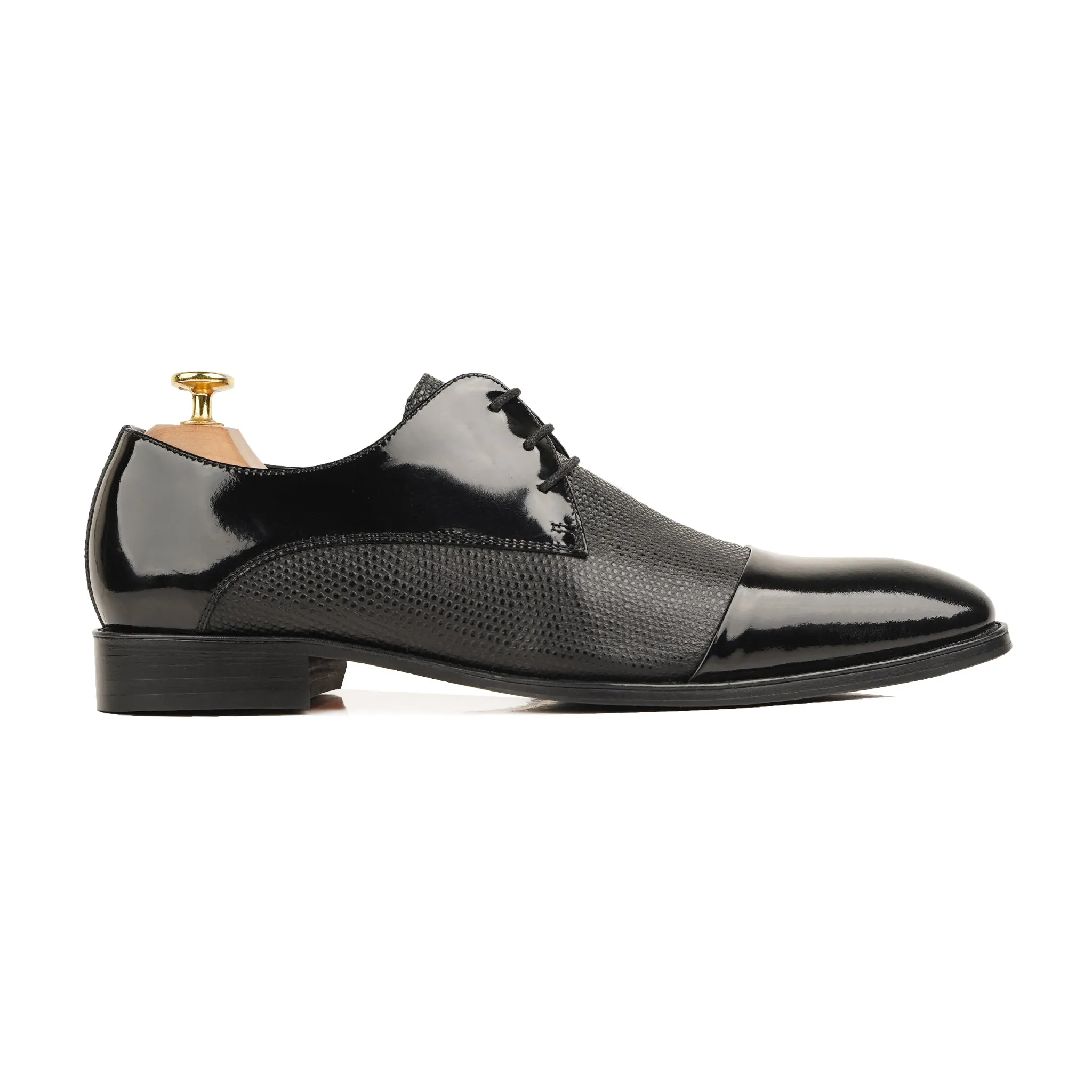 Newyork - Men's Black Patent Leather Derby Shoe