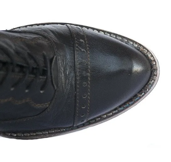 No.0019 CROSSWALK cap toe oxford Black