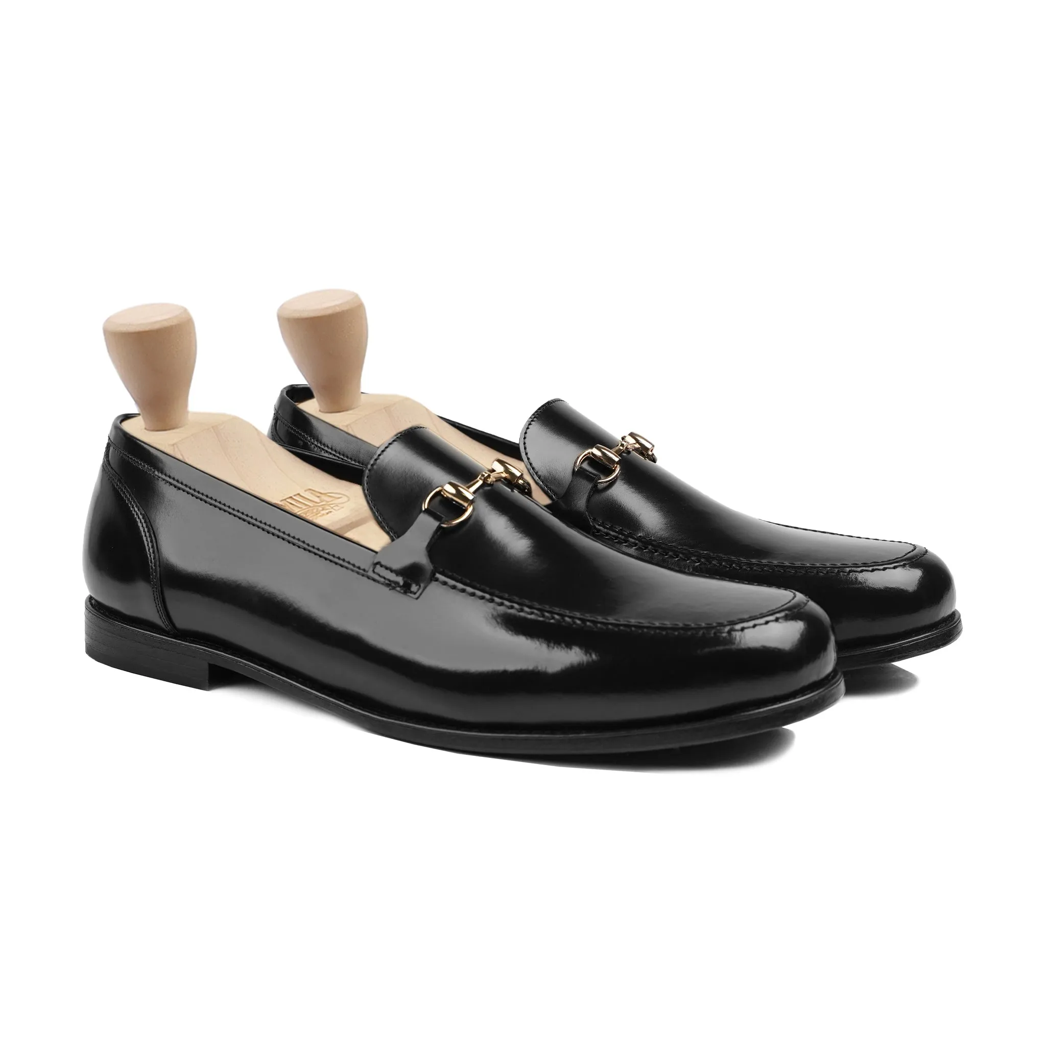 Oscar - Men's Black Box Leather High Shine Loafer