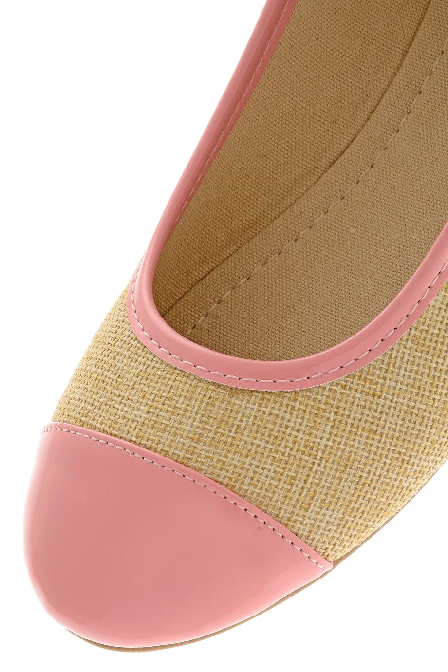 PATRICE Pink Capped Ballerinas