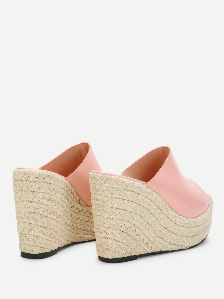 Peep Toe Espadrille Wedges