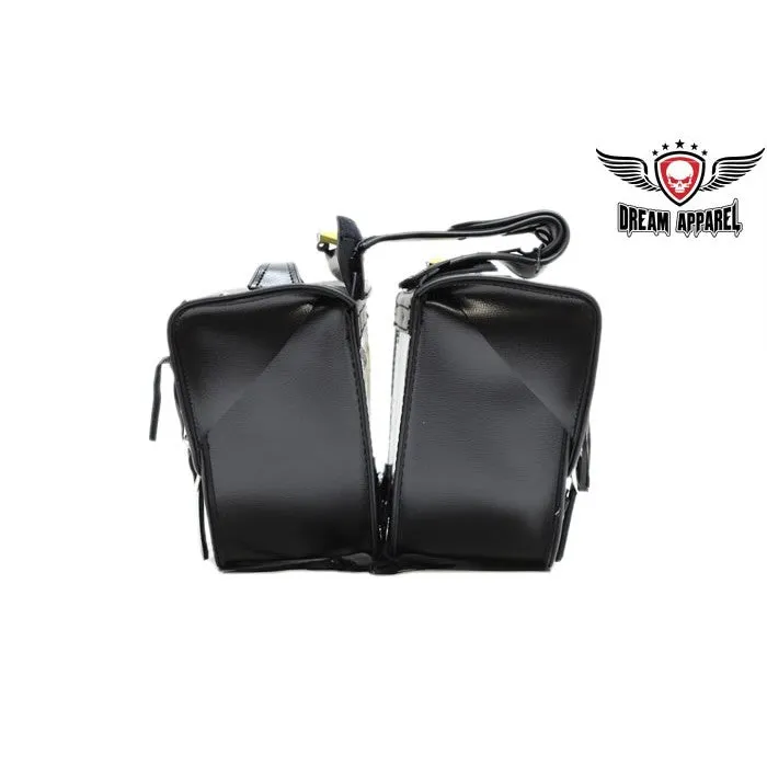 PVC Motorcycle Saddlebag With Studs & Lock