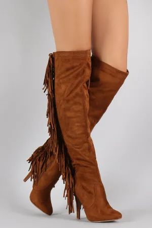 Rear Fringe Over-the-Knee Stiletto Boots