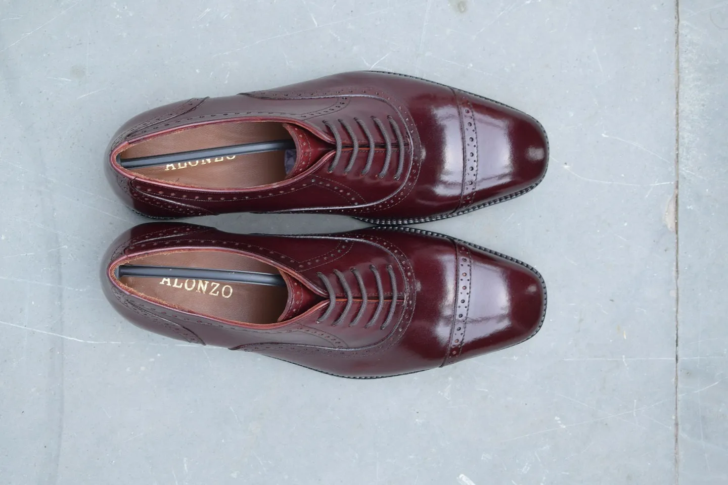 Robert Burgundy Handmade Brogue Shoes