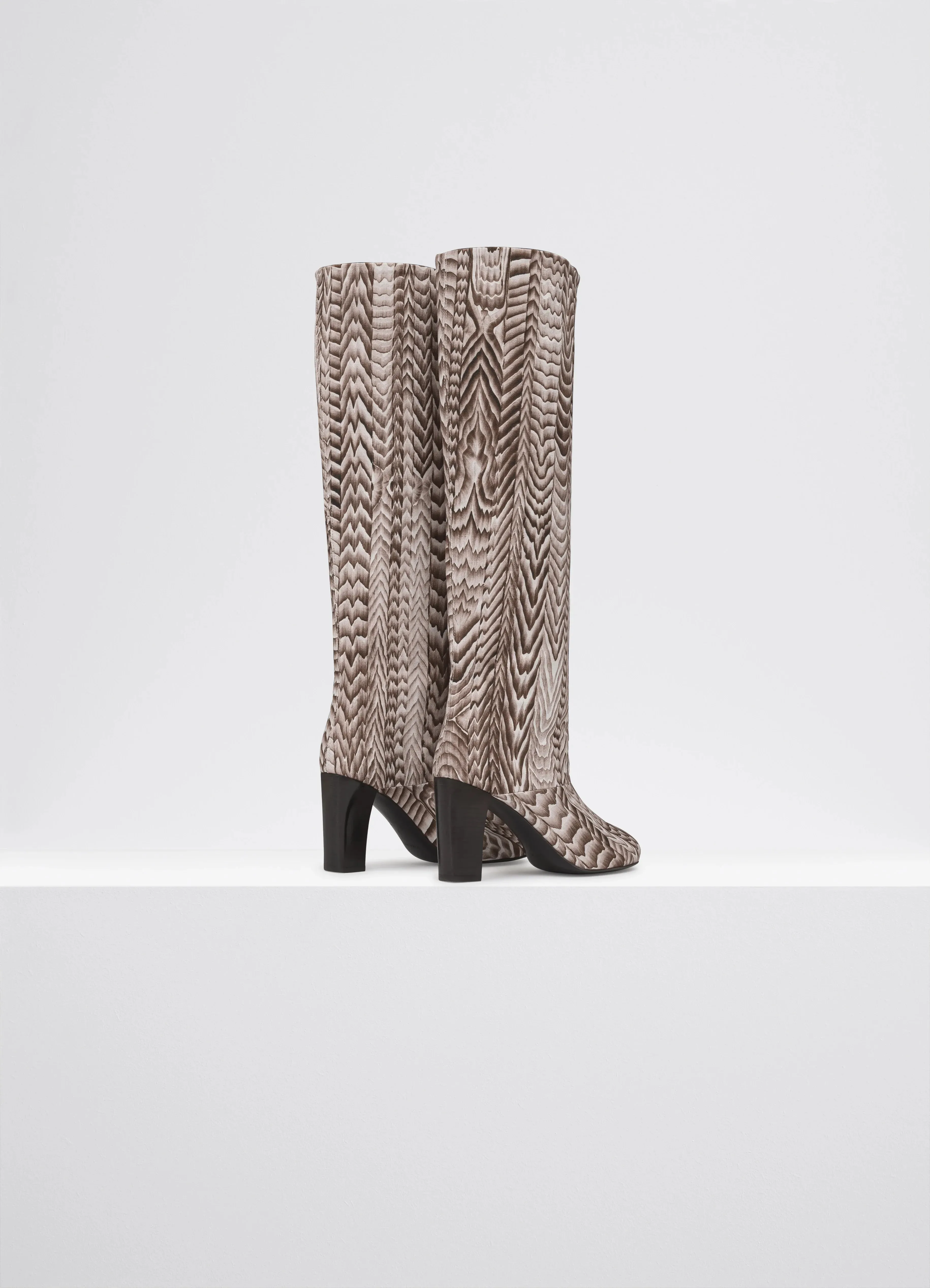 ROUND TOE HIGH BOOTS WITH 90MM HEEL