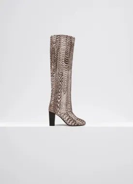 ROUND TOE HIGH BOOTS WITH 90MM HEEL