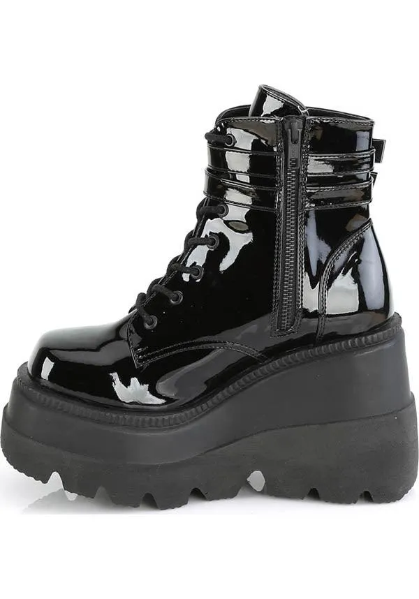 SHAKER-52 [Black Patent] | PLATFORM BOOTS [IN STOCK]