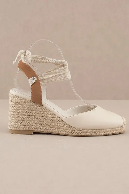 TEEK - D-ALONDRA-ESPADRILLE LACE UP WEDGE SANDALS