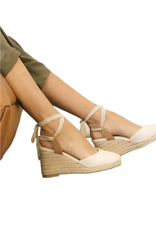 TEEK - D-ALONDRA-ESPADRILLE LACE UP WEDGE SANDALS