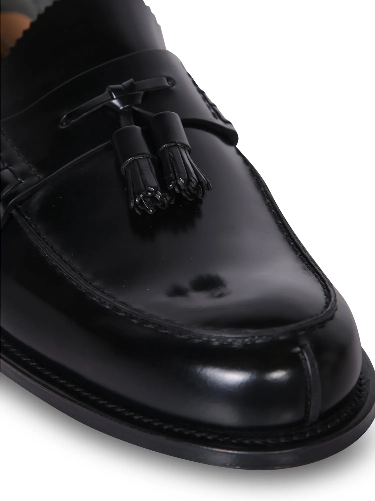 Tiverton Black Leather Loafers with Tassels