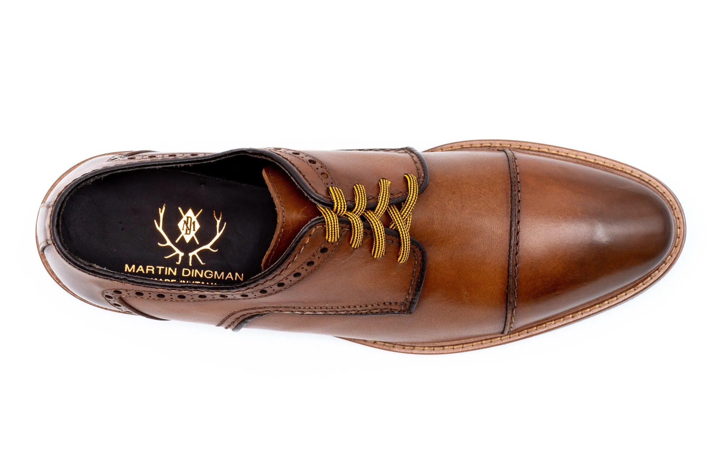 Tuscan Italian Calf Leather Cap Toe - Whiskey