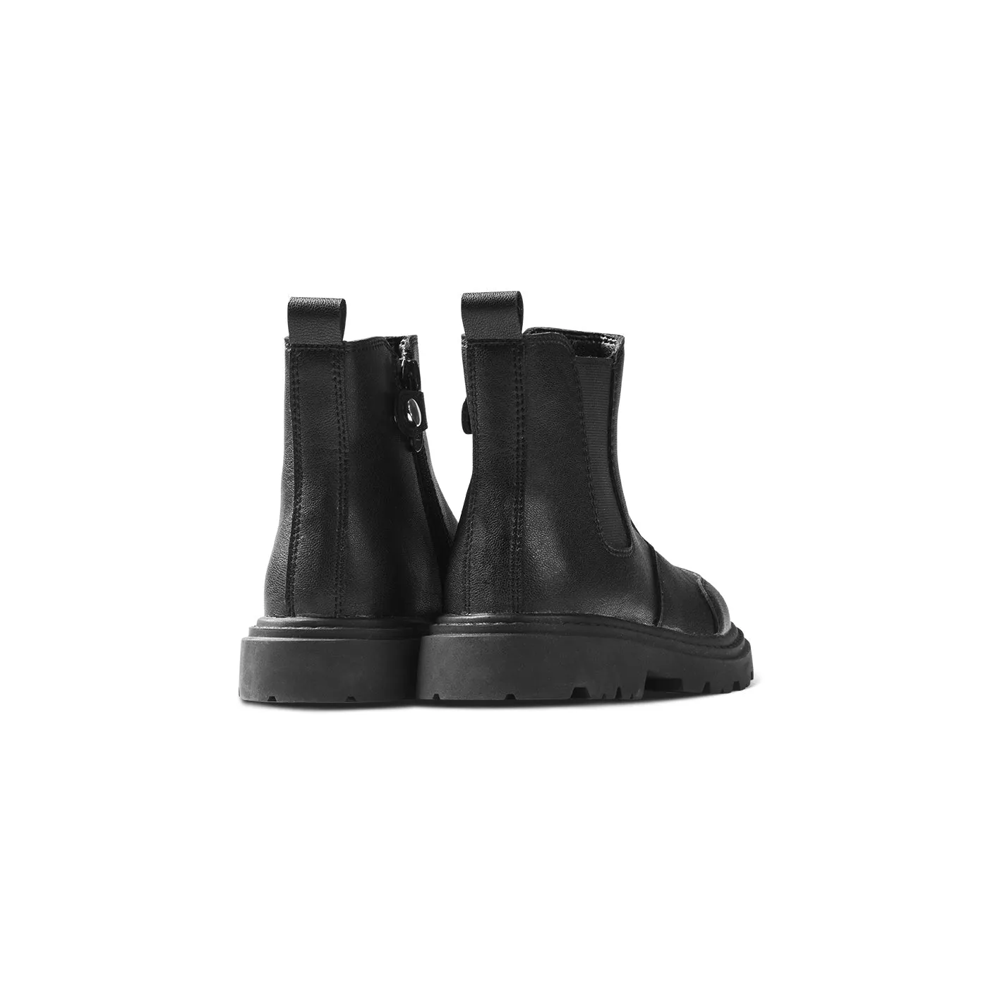 Warm Wrap Side Zip Breathable Anti-slip Kids Black Chelsea Boots