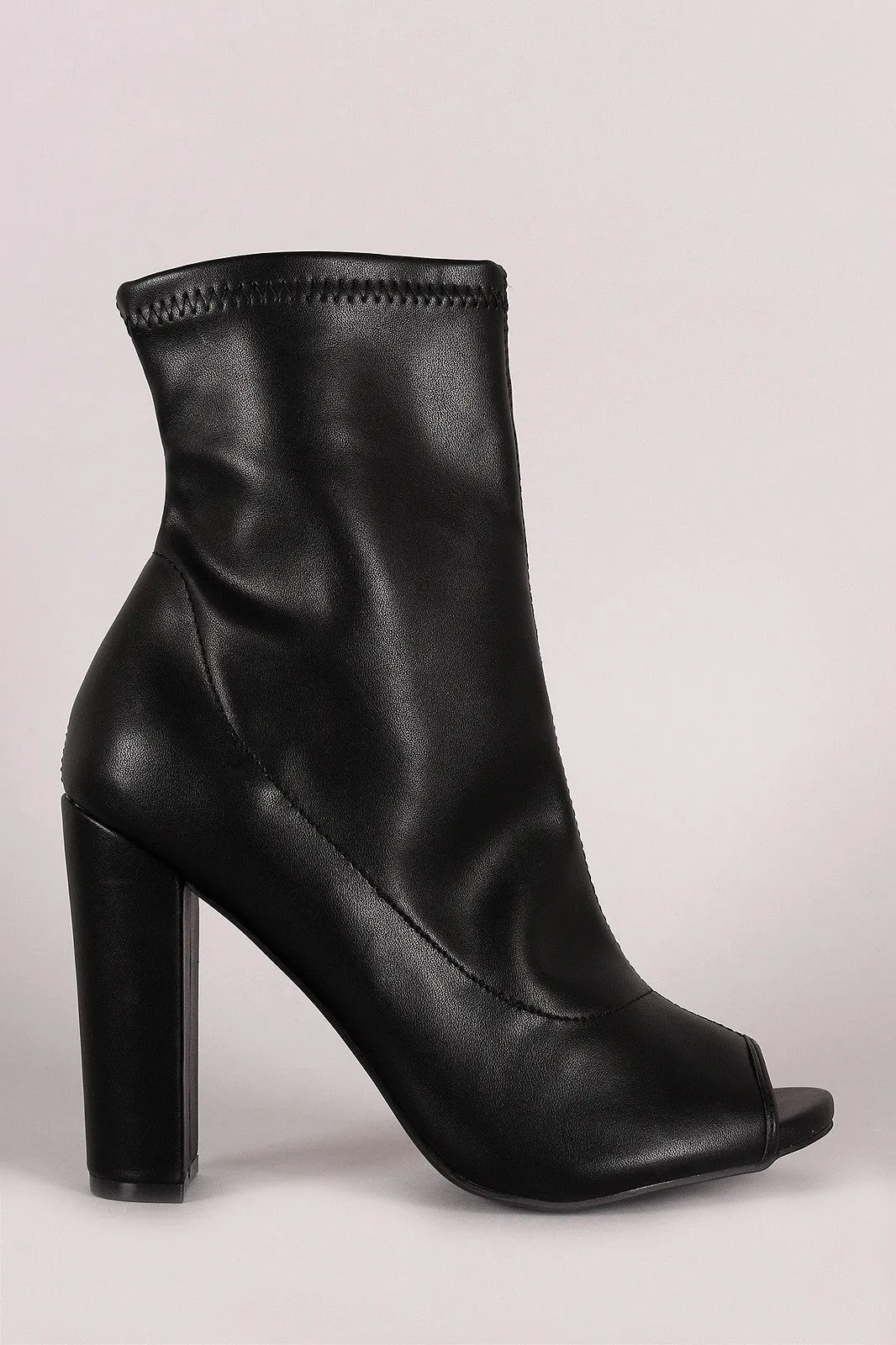 Wild Diva Lounge Peep Toe Side Zip-Up Booties