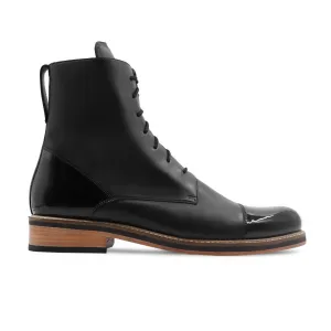 Winek - Men's Black Calf and Patent Leather Boot